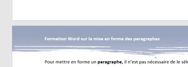 Mise en forme du texte à répéter dans en-tête