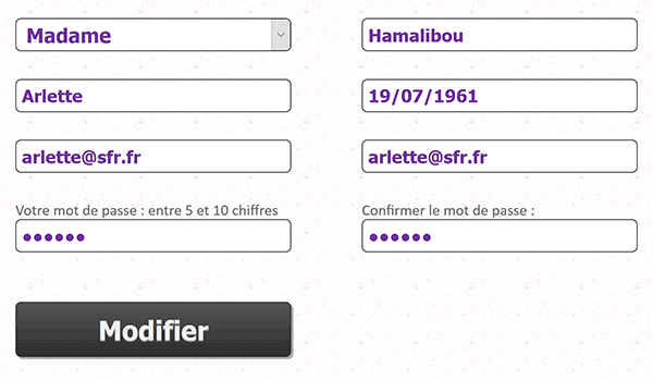 Restituer données de compte internaute sur formulaire Web par requête SQL sur base de données selon identifiant en variable de session Php