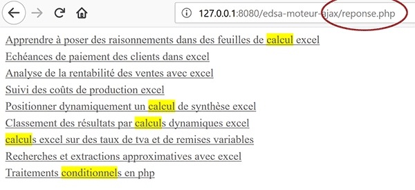 Validation du moteur de recherche au clavier appelle page Php externe à la place du code Ajax