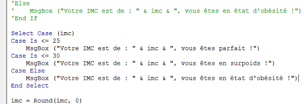 Critères sur plages de valeurs avec Select Case Is en VBA