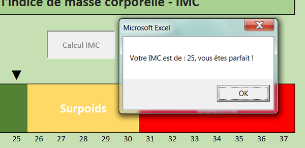 Apllication VBA Excel pour calcul IMC avec If ElseIf