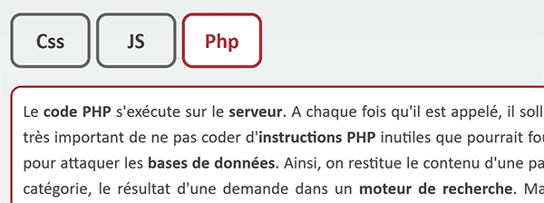 Navigation Html par onglets au passage de la souris avec les styles Css