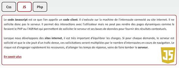 Navigation Html par onglets au survol de la souris par les styles Css et le code Javascript