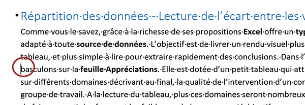 Atteindre une ligne dans le document Word avec le code VBA