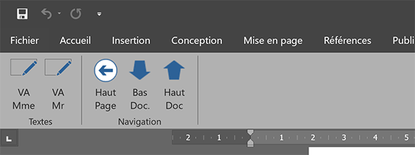 Boutons de navigation dans le document Word créés en VBA