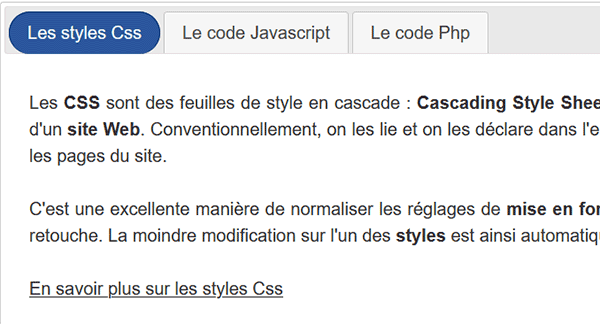 Système de navigation par onglets en JQuery