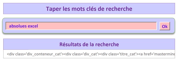 Résultats de recherche par suggestion de propositions sur saisie semi-automatique en VBA Excel