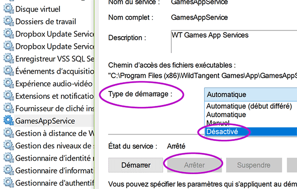 Supprimer ou désactiver un service Windows exécutant un processus indésirable ou malveillant