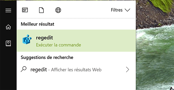 Atteindre la base de registre de Windows par la commande Regedit