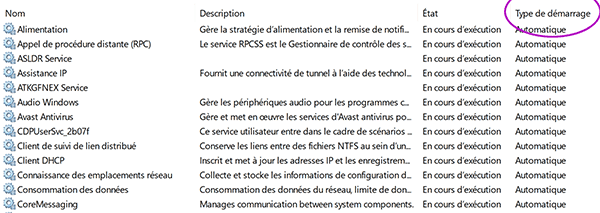 Afficher les services Windows actifs pour débusquer les applications gourmandes et indésirables