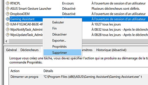 Désactiver une tâche périodique Windows pour empêcher exécution programme malveillant