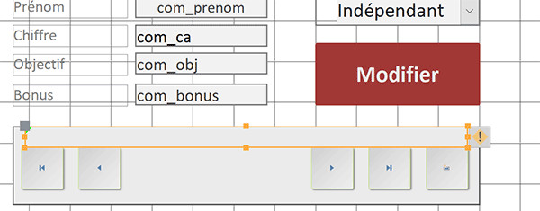 Placer une étiquette pour une zone de message sur le formulaire Access