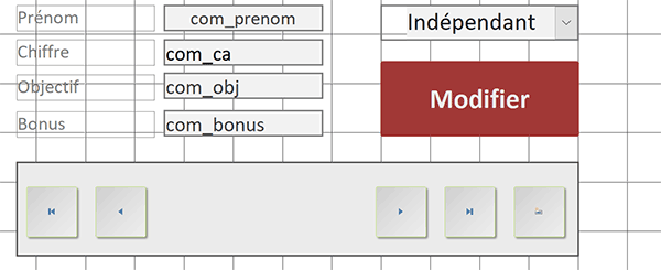 Boutons de déplacement personnalisés sur formulaire Access