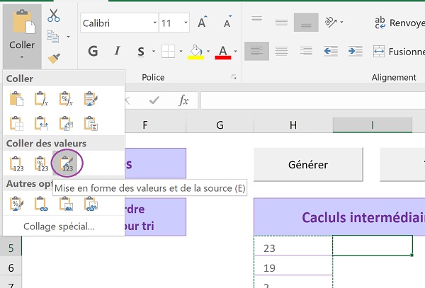 Répliquer les résultats de calculs en les détachant de leurs formules par collage spécial