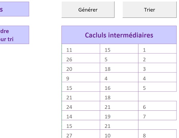 Identifier tous les nombres aléatoires uniques par calculs conditionnels incrémentés Excel