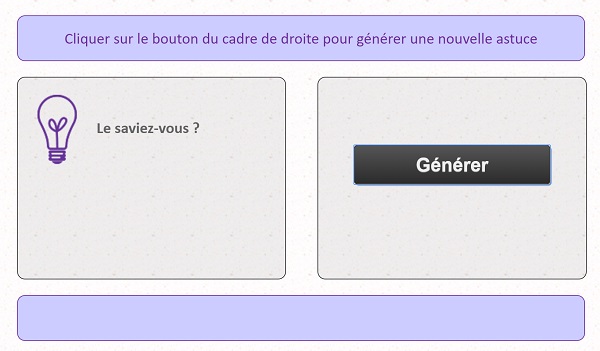 Strcuture page Web pour générer des nombres au hasard par code Javascript