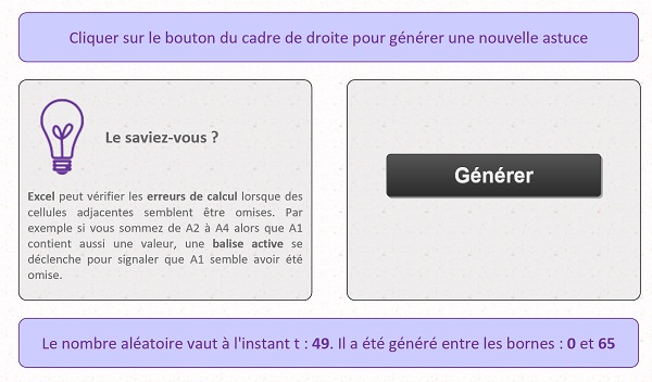 Afficher astuce ou conseil aléatoire durant navigation par code Javascript