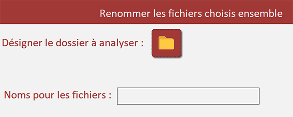 Formulaire Access pour renommer en masse des fichiers dans un dossier