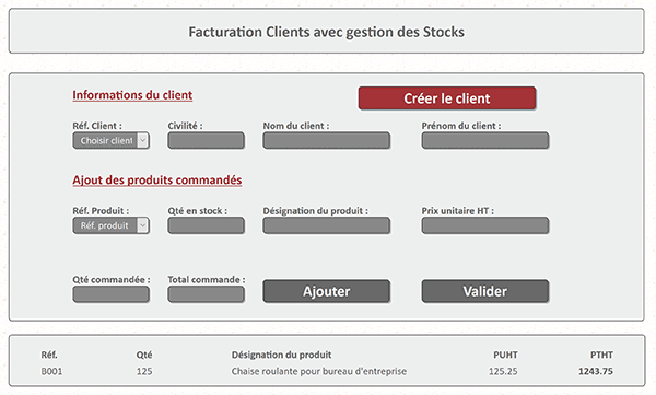 Interface Web Php pour gérer la facturation de nouveaux clients