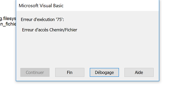 Privilèges écritue et accès fichier refusés au code VBA en ReadOnly