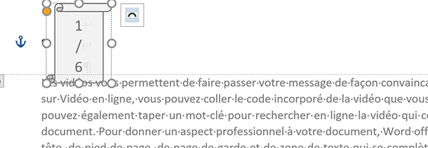 Mise en forme numérotation automatique Word dans forme graphique et dans entête de page du document