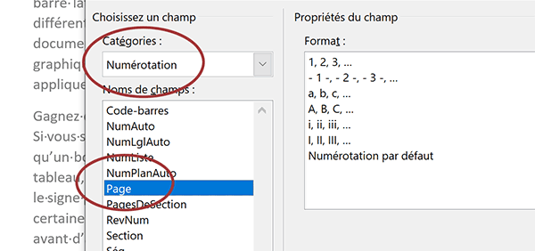 Insérer une numérotation automatique dans le pied de page du document Word pour ne pas commencer à la première