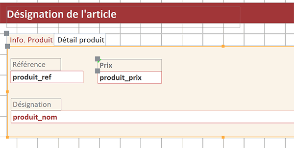 Ajouter des contrôles existants dans onglets de formulaire Access