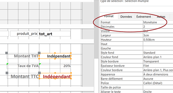 Régler le format monétaire pour les zones de texte des calculs des totaux dans état Access