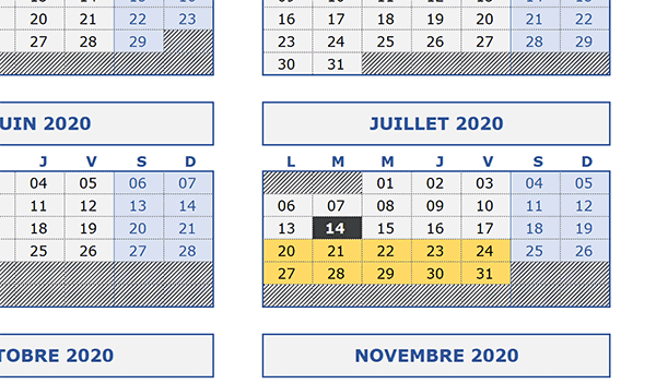 Référencer automatiquement de nouvelles périodes de congés par sélection à la souris et grâce au code VBA Excel