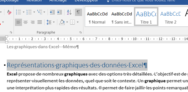 Style de mise en forme de paragraphe Word pour construire sommaire automatique