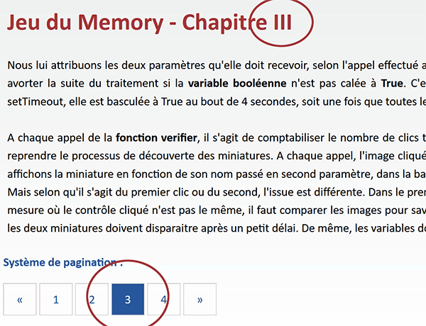 Charger le contenu de la page appelée avec le système de pagination Javascript