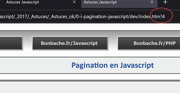 Paramètre numérique dans URL page Web pour pagination PHP