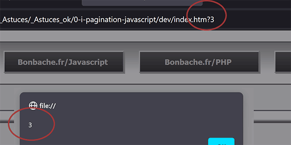 Récupérer numéro dans URL de la page appelée en Javascript