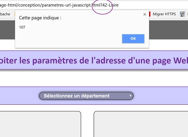 Détecter position des paramètres dans Url page Web par code Javascript