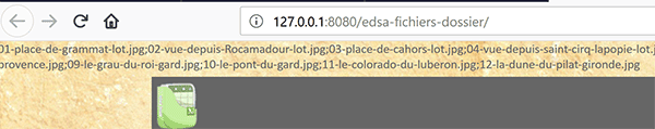 Regrouper les noms de fichiers du dossier serveur dans une chaîne de caractères pour les passer au code client Javascript