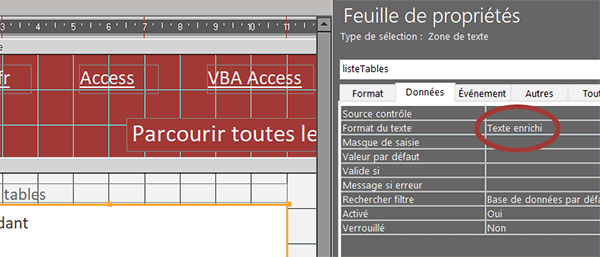 Zone de texte enrichie sur formulaire Access pour accepter mise en forme et retours à la ligne