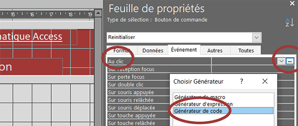 Déclencher un code VBA au clic sur un bouton de formulaire Access