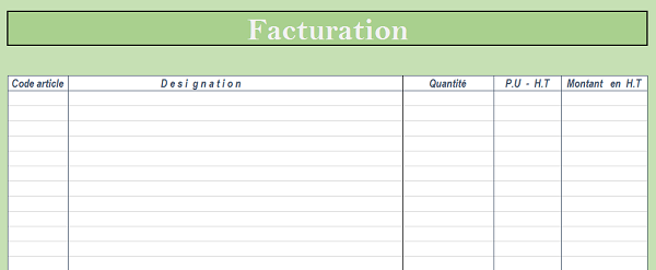 Classeur facturation Excel pour partage collaboratif