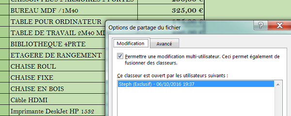 Partager classeur Excel pour collaboration multi-utilisateurs