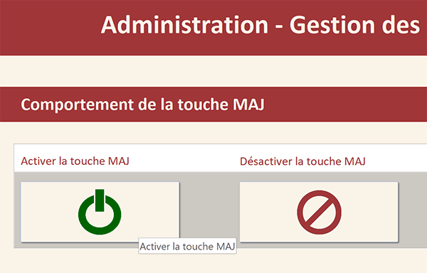 Formulaire administration Access pour protéger les données des utilisateurs