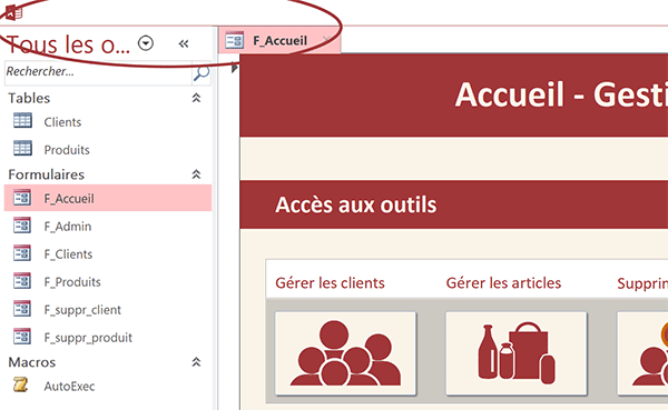 Masquer les rubans Access par le code VBA pour protéger application