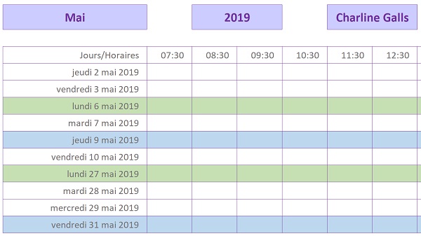 Mise en forme automatique des congés et Week End pour le planning Excel de travail