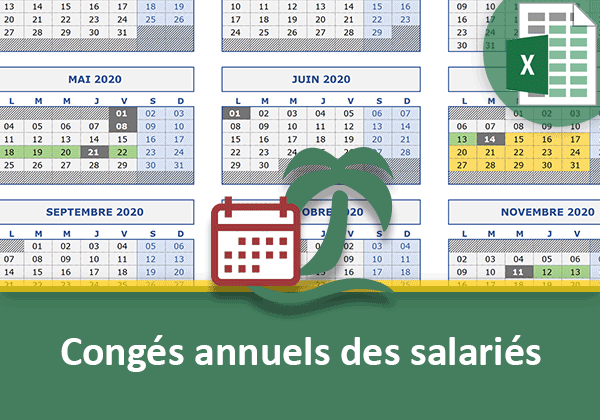 Calendrier annuel Excel des congés payés des salariés