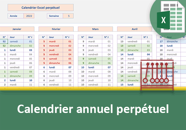 Calendrier annuel et perpétuel avec représentation individuelle des mois dans Excel