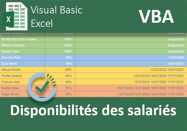 Outil VBA Excel pour déterminer les présences des salariés afin de construire les équipes de travail