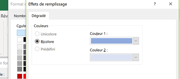 Créer un dégradé de couleurs pour faire réagir les cellules du planning Excel par mise en forme conditionnelle