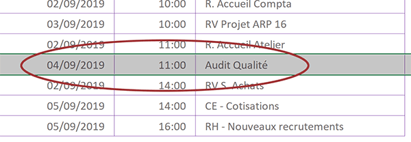 Archiver en base de données Excel les nouvelles réservations de salles issues du planning hebdomadaire