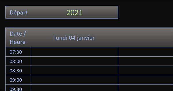 Calculer premier Lundi pour année choisie avec Excel