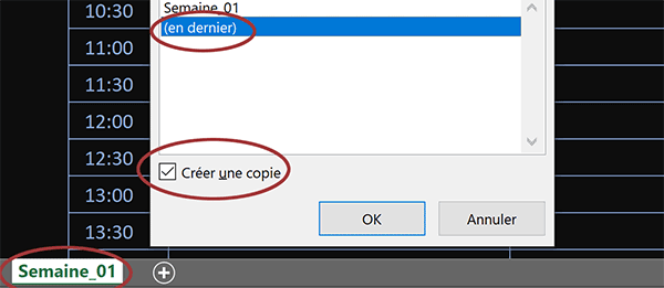 Créer une copie de la feuille de calcul Excel