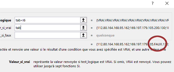 Calcul Excel pour extraire le plus grand nombre directement inférieur à la valeur cherchée